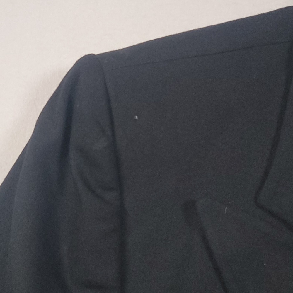 Vintage Lauren Ralph Lauren Black Double Breasted Wool Crest Logo Blazer Size 16 - Picture 7 of 15